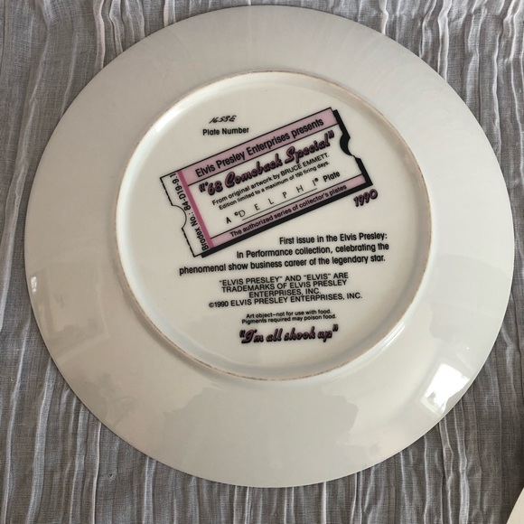 ELVIS PRESLEY COLLECTORS PLATE '68 Comeback Special number 1658, w/COA - Picture 5 of 10